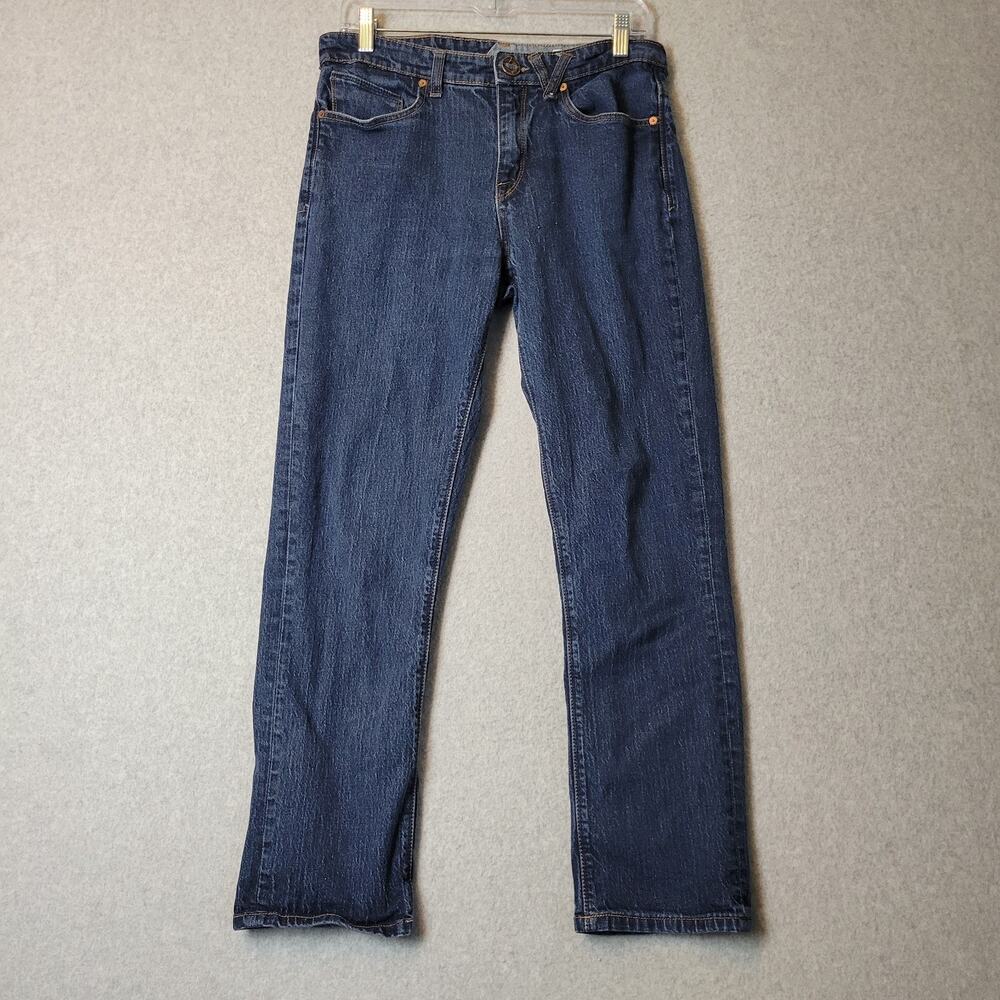 Volcom Blue Denim Medium Wash Mid Rise Straight Leg Jeans Men's 30 Stretch